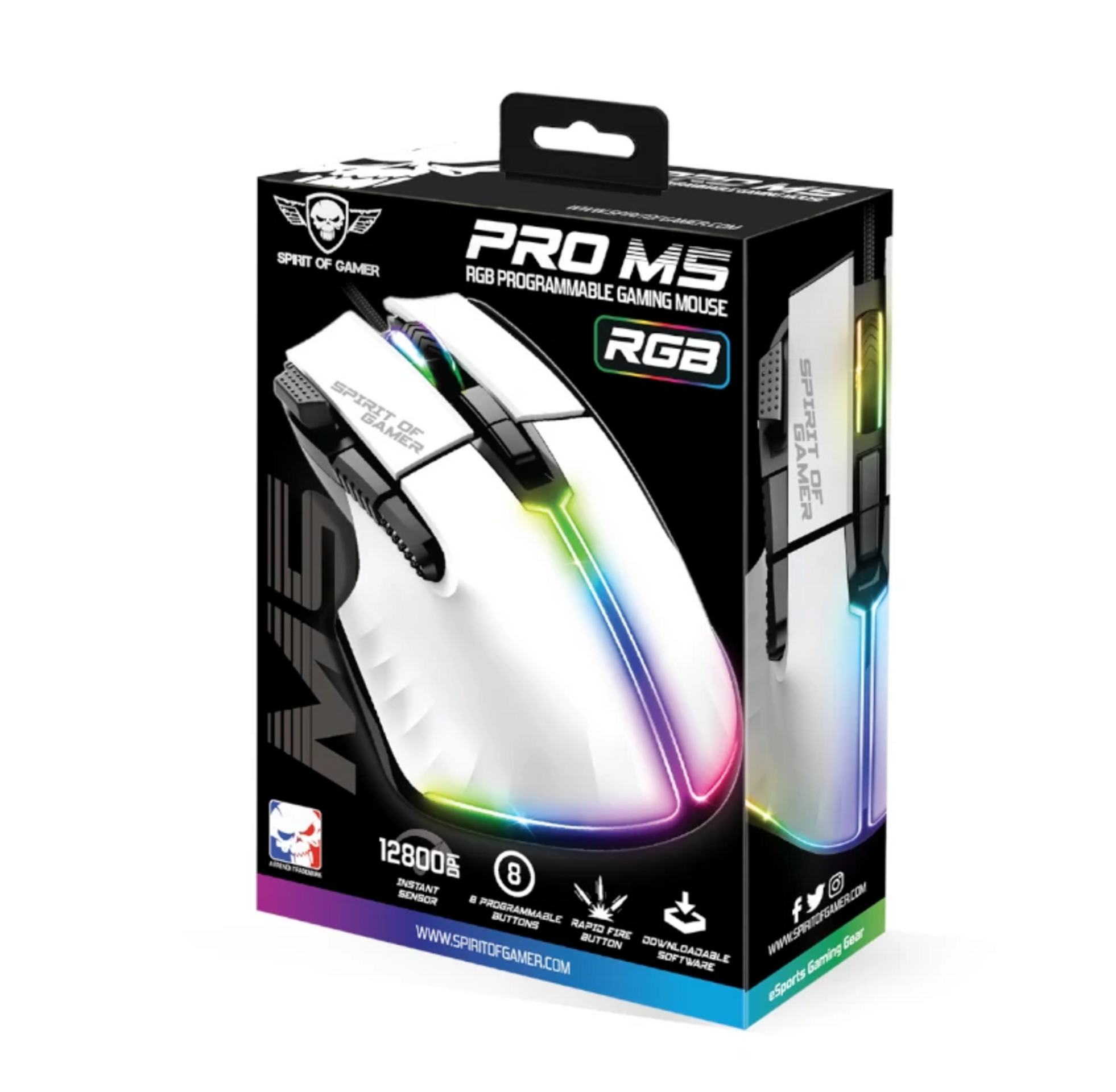 Spirit of Gamer Raton Souris Pro M5 Blanco - 4