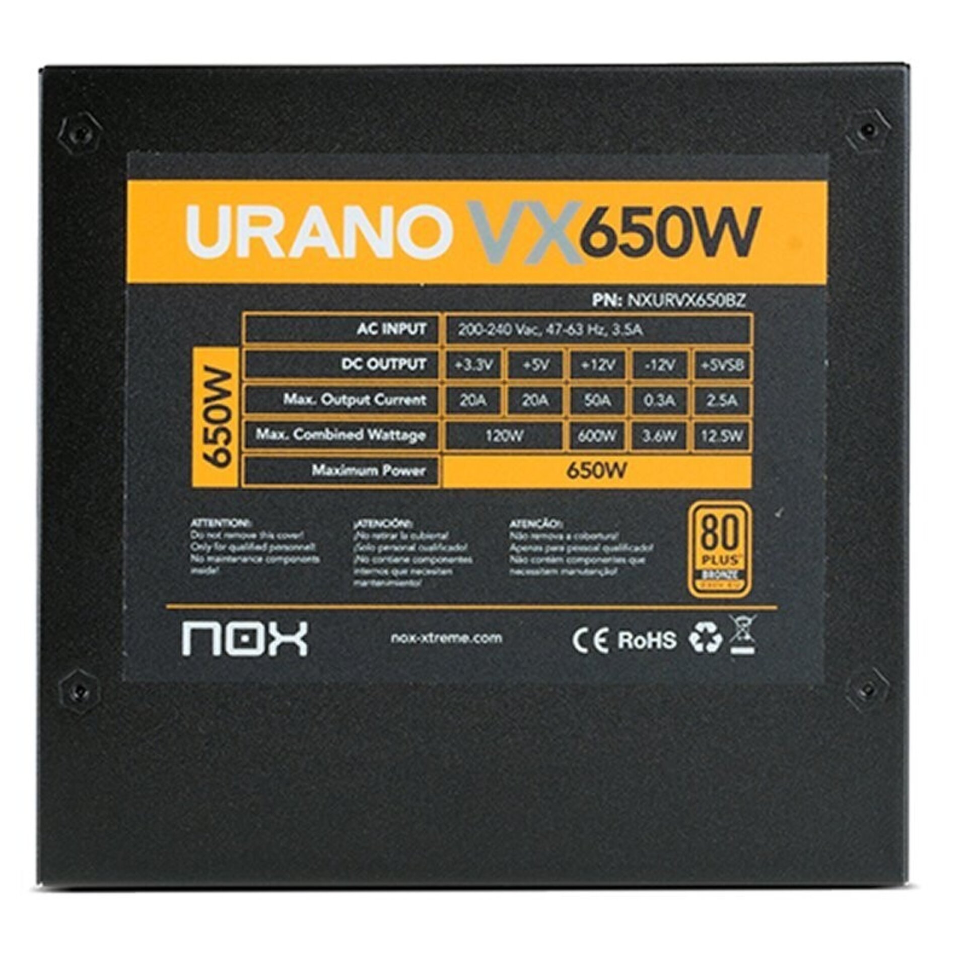 Fuente Alimentación NOX Urano VX 650W 80+ BRONZE - 4