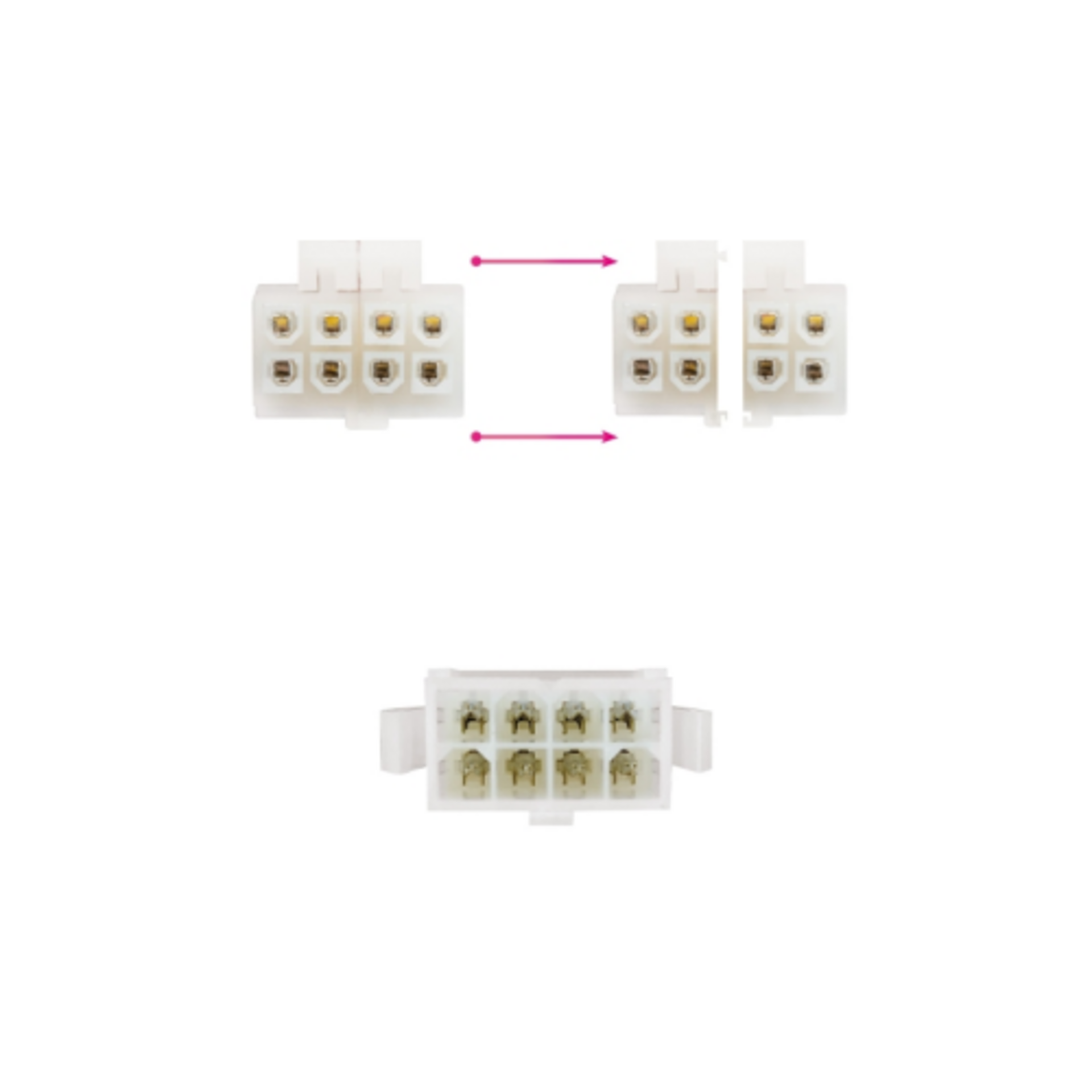 Extensor de Fuente alimentación 8P/H-4+4P/M 30cm - 2