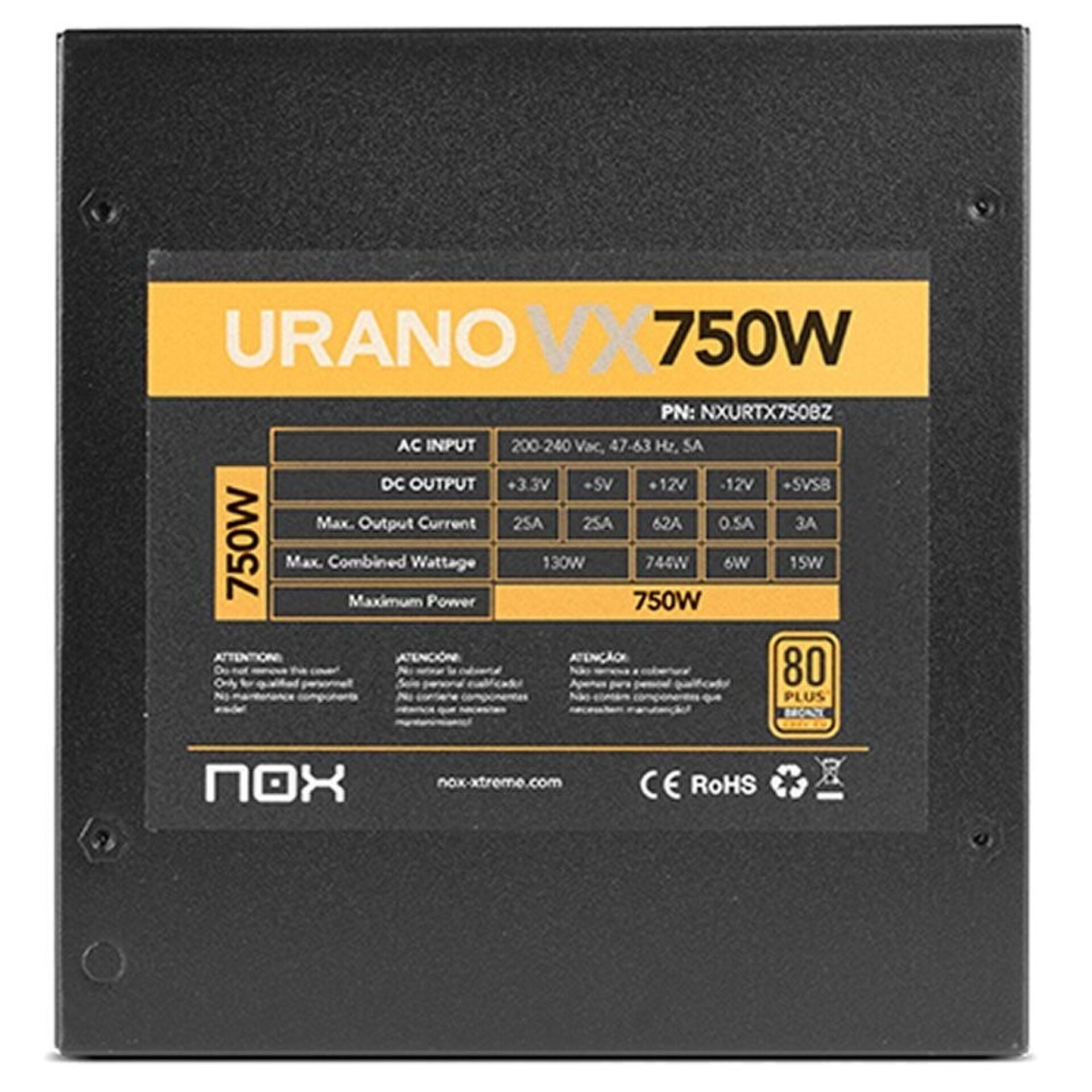 Fuente Alimentación NOX Urano VX 750W 80+ BRONZE - 4